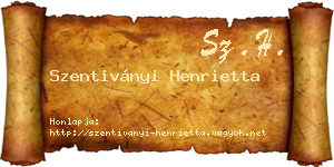 Szentiványi Henrietta névjegykártya