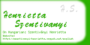 henrietta szentivanyi business card